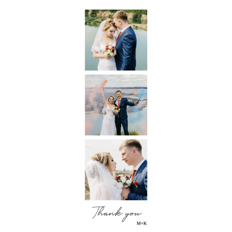 Photo Wedding Thank you cards Strip - Flat 74mm x 210mm